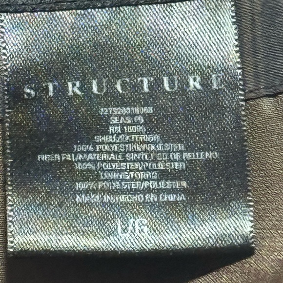 Vintage Structure Men’s Large Brown Nylon Puffer Vest Plaid Hooded Zip Pockets - Picture 4 of 11